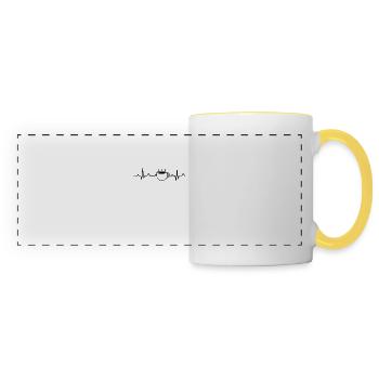 Coffee heartbeat - Panoramic Mug - white/yellow - Front
