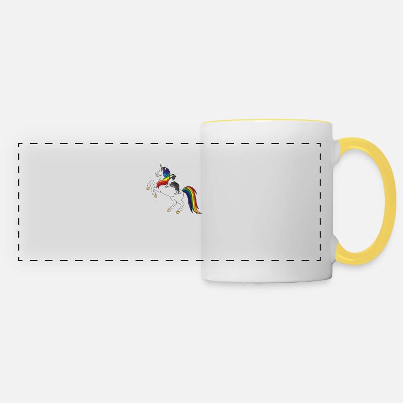 Border Collie - Panoramic Mug - white/yellow