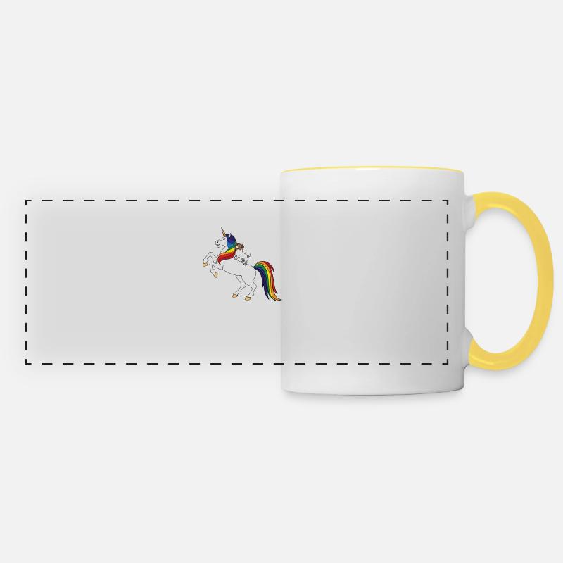 Jack Russell - Mug panoramique contrasté et blanc - blanc/jaune