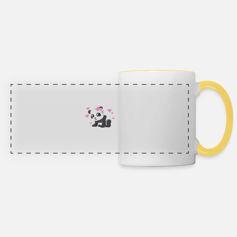 Panda - Mug panoramique contrasté et blanc - blanc/jaune