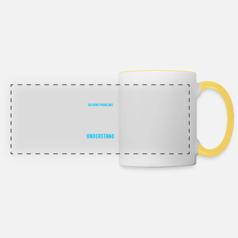 Résolution de problèmes techniques que vous ne saviez pas - Mug panoramique contrasté et blanc - blanc/jaune