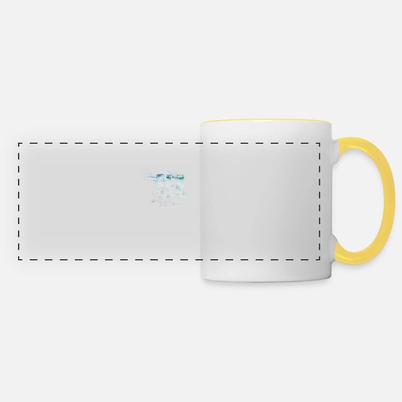 Mer - Mug panoramique contrasté et blanc - blanc/jaune