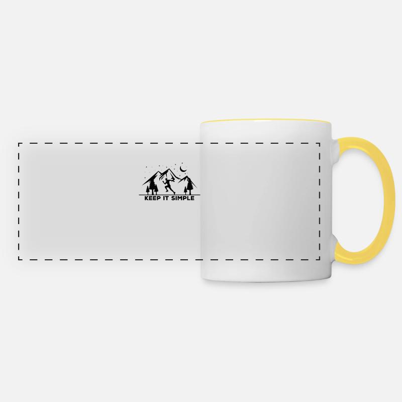 Keep It Simple Jogger Runner Mug Cup - Panoramic Mug - white/yellow