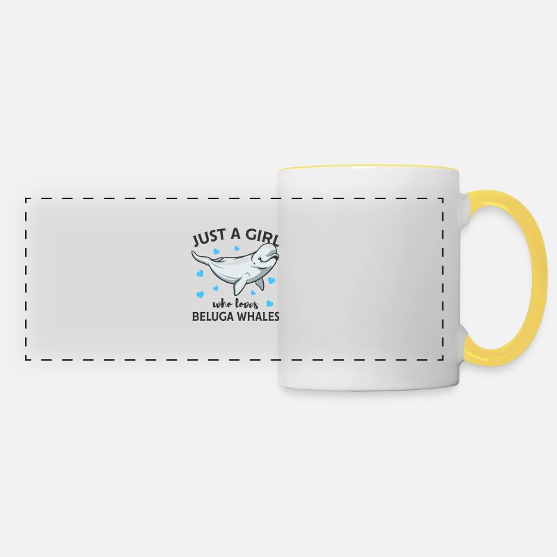 Béluga - Mug panoramique contrasté et blanc - blanc/jaune