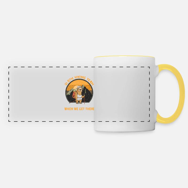 Sloth Hiking Team - Panoramic Mug - white/yellow