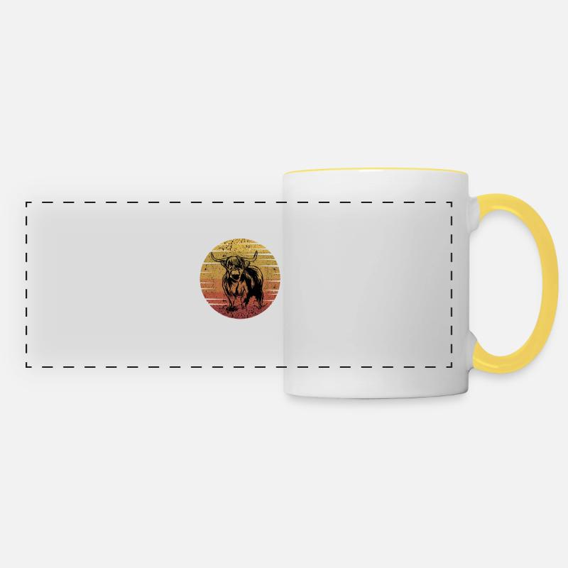 Scottish Highland Cattle - Panoramic Mug - white/yellow