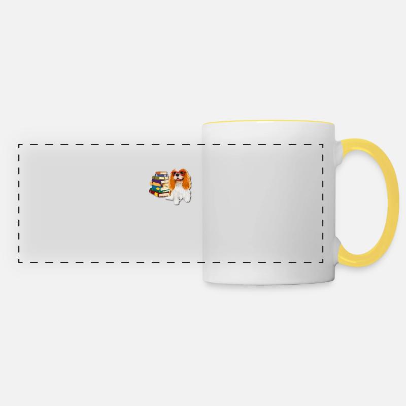 Cavalier King Charles Spaniel - Panoramic Mug - white/yellow