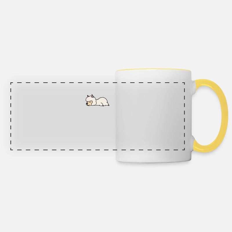 Llama - Panoramic Mug - white/yellow