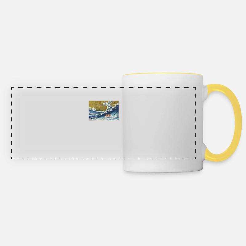 Cobaye - Mug panoramique contrasté et blanc - blanc/jaune