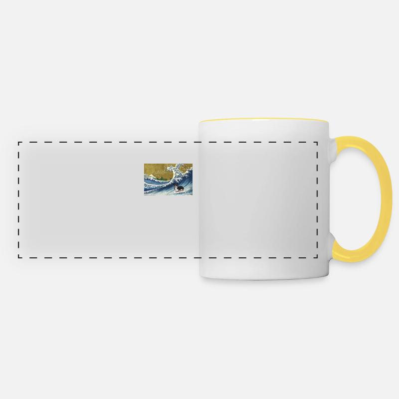 Corgi - Mug panoramique contrasté et blanc - blanc/jaune