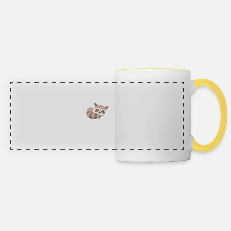 Raton laveur - Mug panoramique contrasté et blanc - blanc/jaune