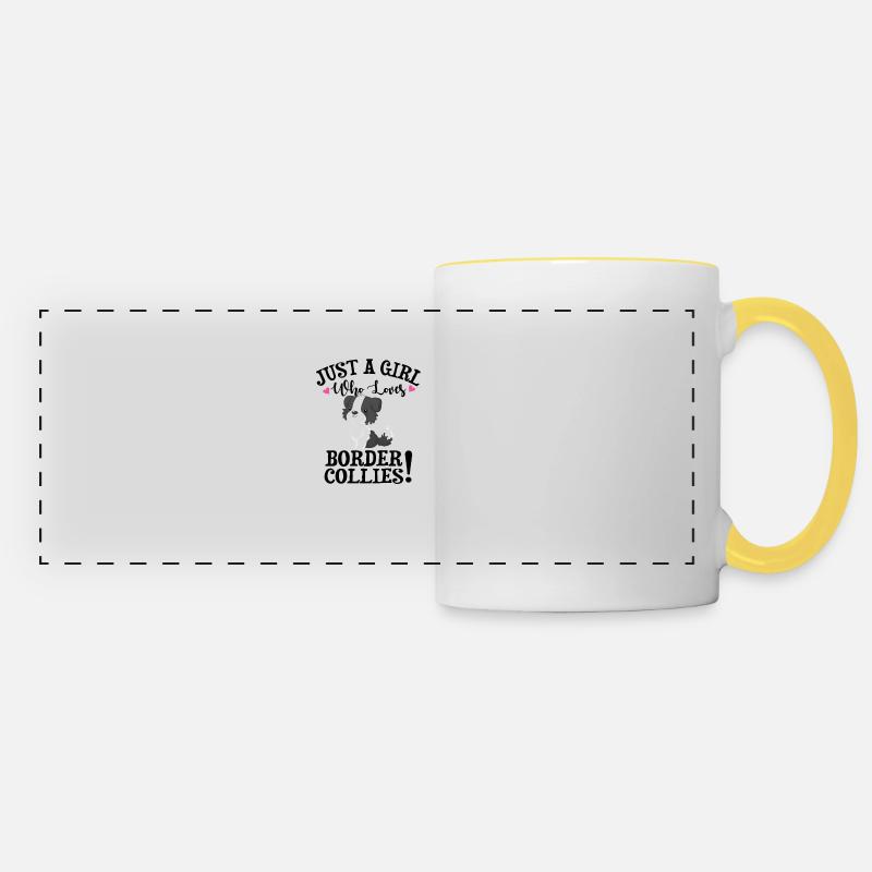 Border Collie - Panoramic Mug - white/yellow