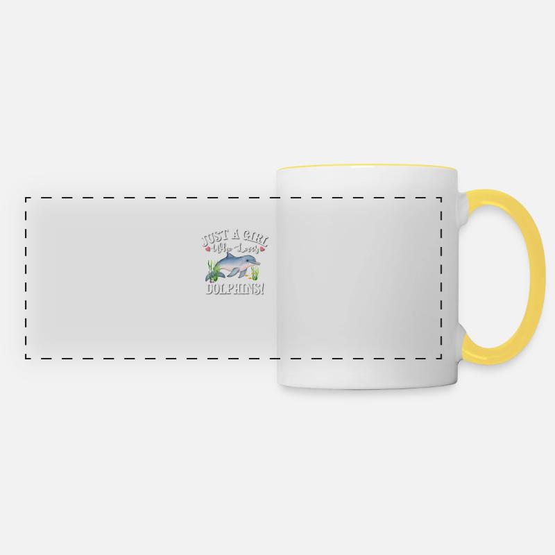 Dolphin - Panoramic Mug - white/yellow
