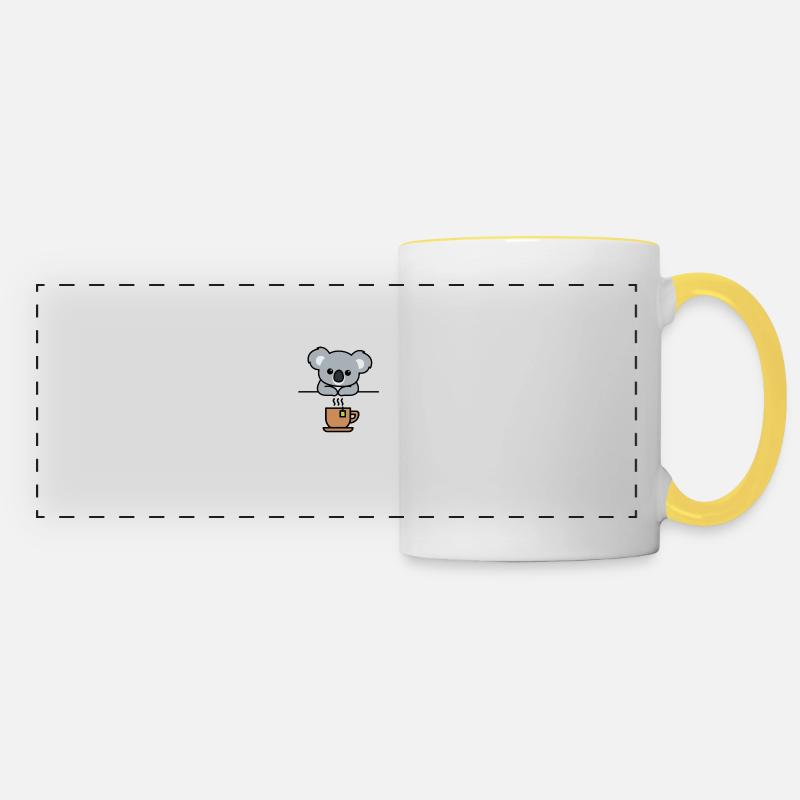 My Puns Are Koala Tea - Panoramic Mug - white/yellow