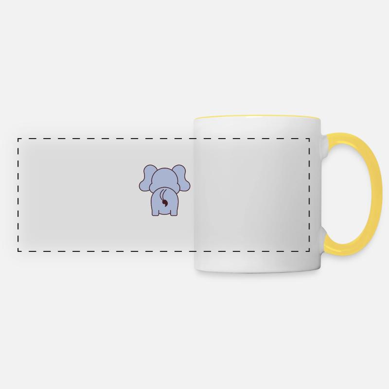 Elephant - Panoramic Mug - white/yellow