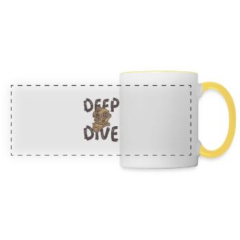 Casque de plongée profonde - Mug panoramique contrasté et blanc - blanc/jaune - Devant