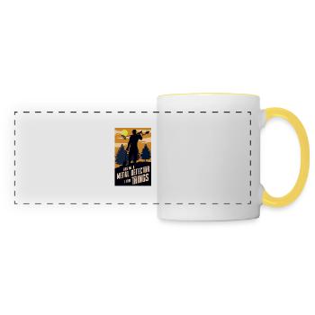 Give me a metal detector I find things - Mug panoramique contrasté et blanc - blanc/jaune - Devant