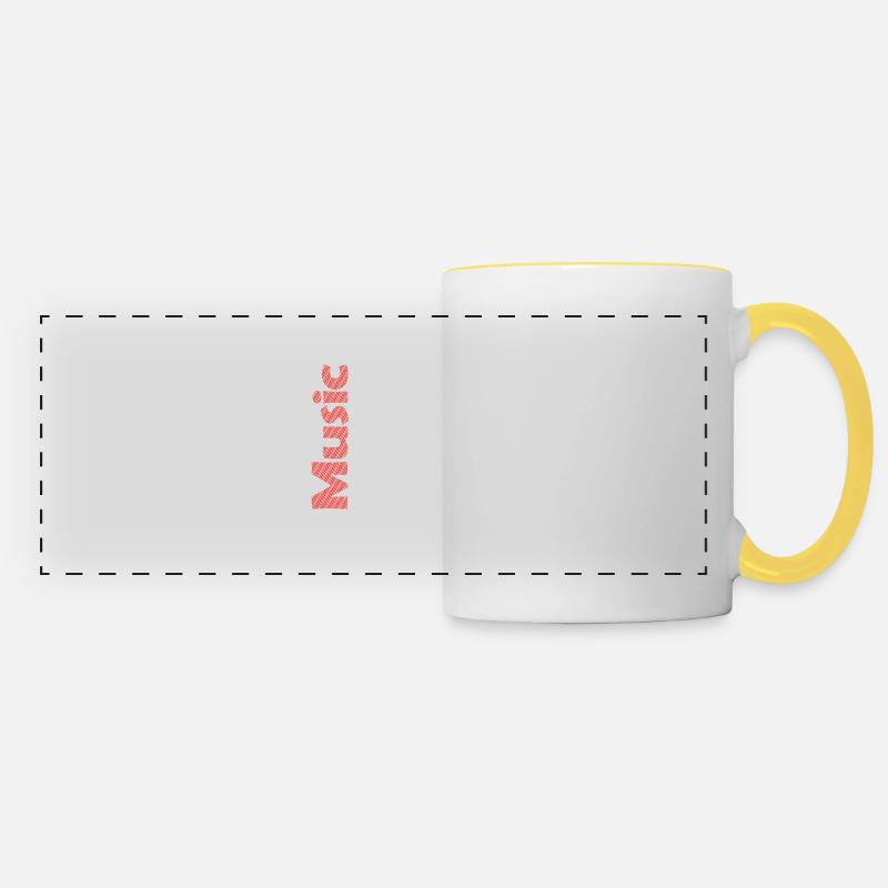 Music is my language - Panoramic Mug - white/yellow