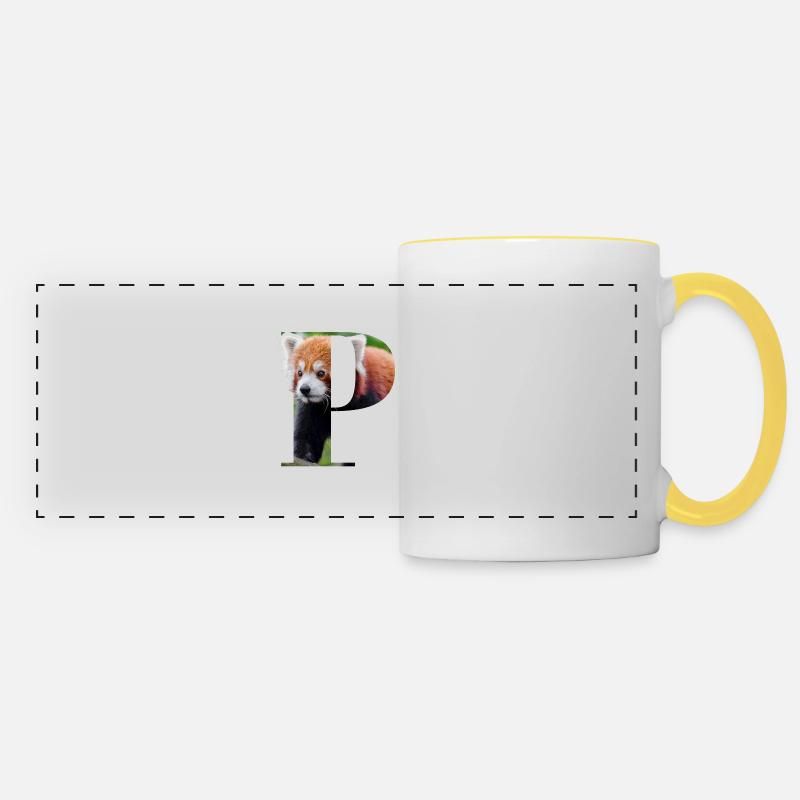 P Red Panda - Panoramic Mug - white/yellow
