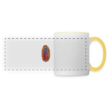 Beautiful virgin Our Lady of Guadalupe - Panoramic Mug - white/yellow - Front