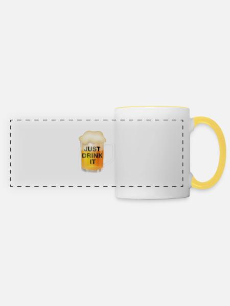 Bierglas - Panoramatasse - Weiß/Gelb