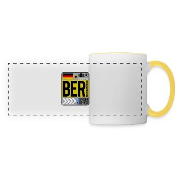 flughafen Berlin - Panoramatasse - Weiß/Gelb - Vorne