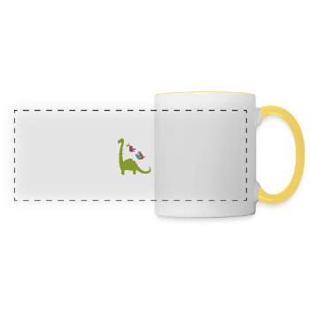 To The Rave Funny EDM Unicorn Sloth Dinosaur - Mug panoramique contrasté et blanc - blanc/jaune - Devant