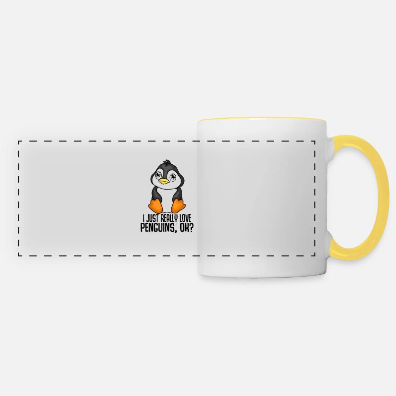 Penguin South Pole Antarctica Funny Saying Gift - Panoramic Mug - white/yellow