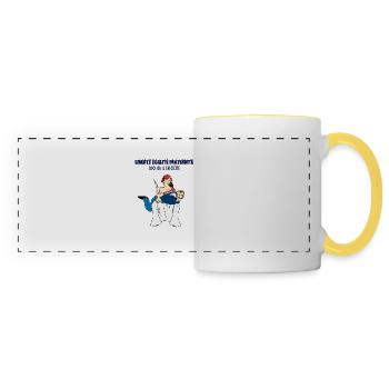 Passe sanitaire, pass sanitaire, manifester - Mug panoramique contrasté et blanc - blanc/jaune - Devant