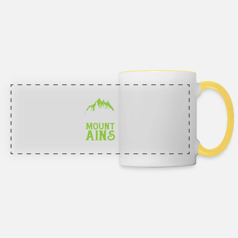 mountains mountains - Panoramic Mug - white/yellow