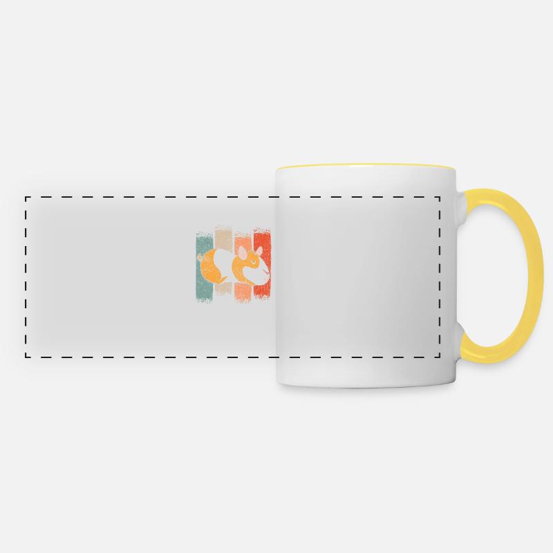 Hamster Retro - Panoramic Mug - white/yellow