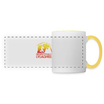 Gravity And I Respectfully Disagree Rock Climbing - Panoramic Mug - white/yellow - Front