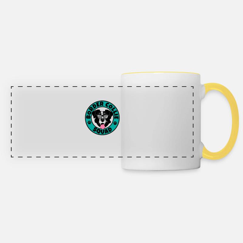 Border Collie Squad I Dog Lover I Border Collie - Panoramic Mug - white/yellow