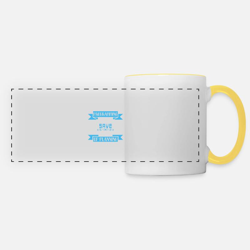 La semaine de programmation peut vous faire économiser des heures de planification - Mug panoramique contrasté et blanc - blanc/jaune