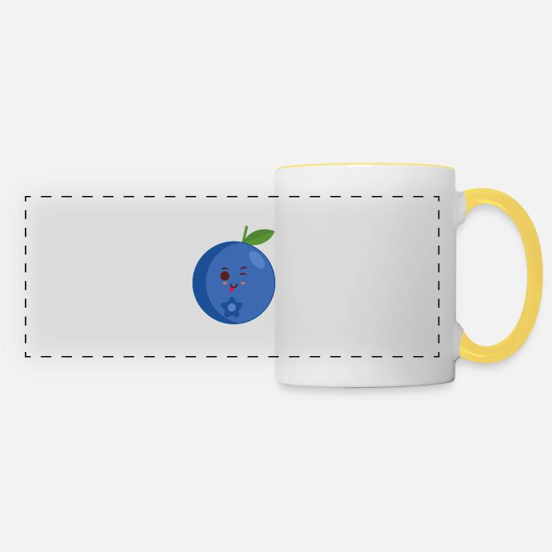 Blueberry - Panoramic Mug - white/yellow
