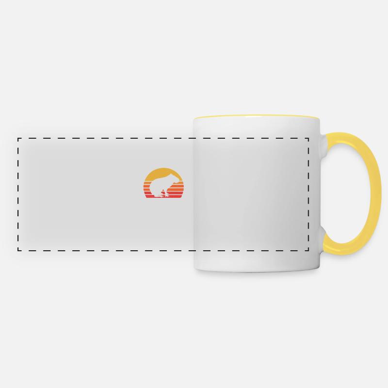 Capybara - Mug panoramique contrasté et blanc - blanc/jaune