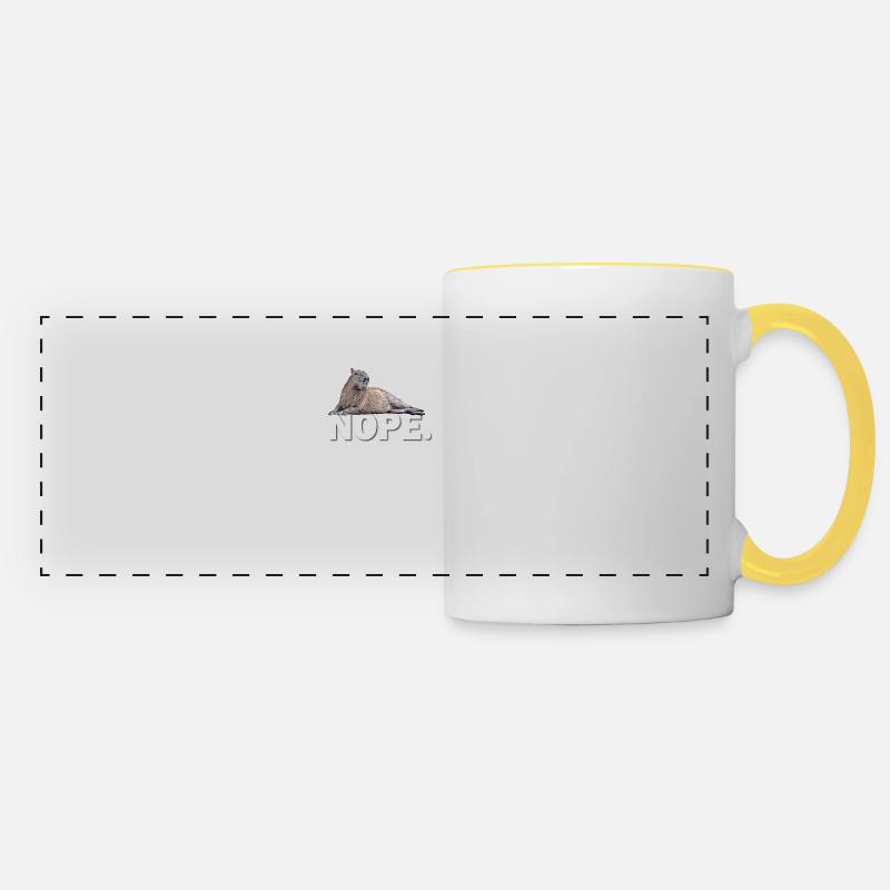 Capybara - Mug panoramique contrasté et blanc - blanc/jaune