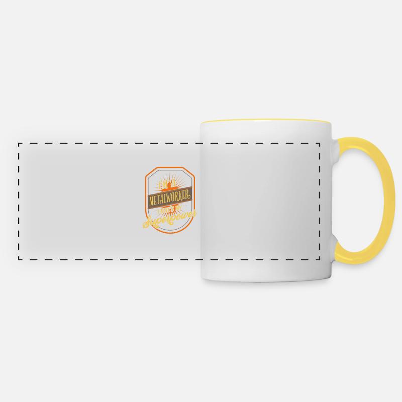 Metalworker Metalworking - Panoramic Mug - white/yellow