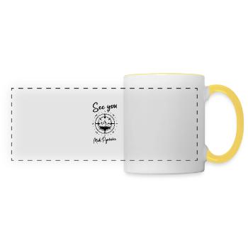 Midi-Pyrénées France hiking and skiing - Panoramic Mug - white/yellow - Front