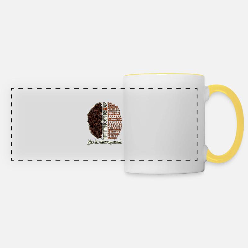 Multiple Sclerosis Facts Graphic To Support - Panoramic Mug - white/yellow