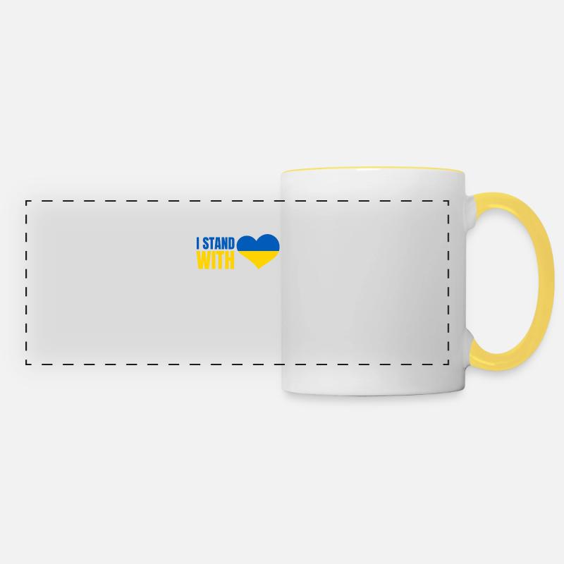 I stand with Ukraine Flag - Panoramic Mug - white/yellow