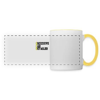 Détail de voiture Lavage de voiture Dessinateur de voiture Polisseur - - Mug panoramique contrasté et blanc - blanc/jaune - Devant