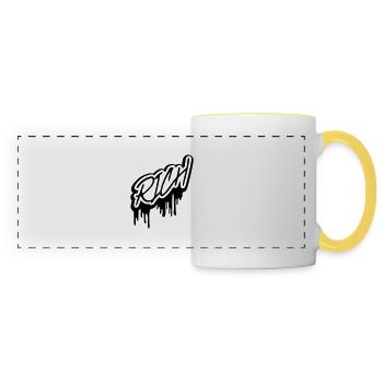 Schleim Rich lettrage - Mug panoramique contrasté et blanc - blanc/jaune - Devant