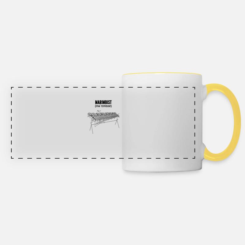 Marimbaphone Xylophone Xylofon Orchestra Marimba - Panoramic Mug - white/yellow