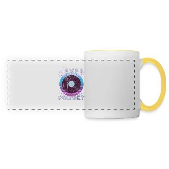 Never Forget Retro 80s 90s Nostalgia - Panoramic Mug - white/yellow - Front