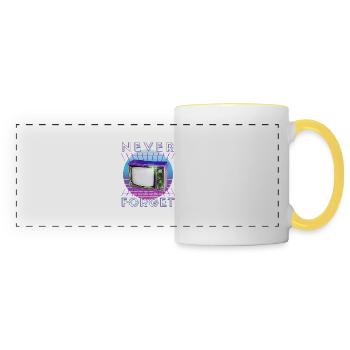 Never Forget Retro 80s 90s Nostalgia - Panoramic Mug - white/yellow - Front