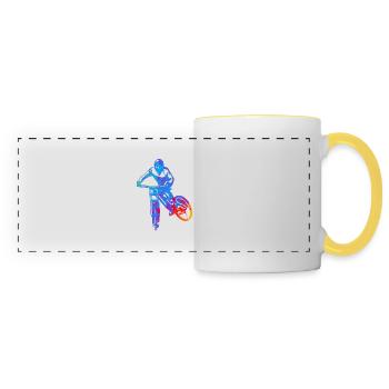 Couleur Descente - Mug panoramique contrasté et blanc - blanc/jaune - Devant