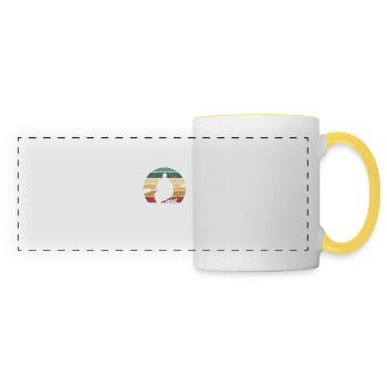 Canoë-kayak amusant La rivière appelle - Mug panoramique contrasté et blanc - blanc/jaune - Devant