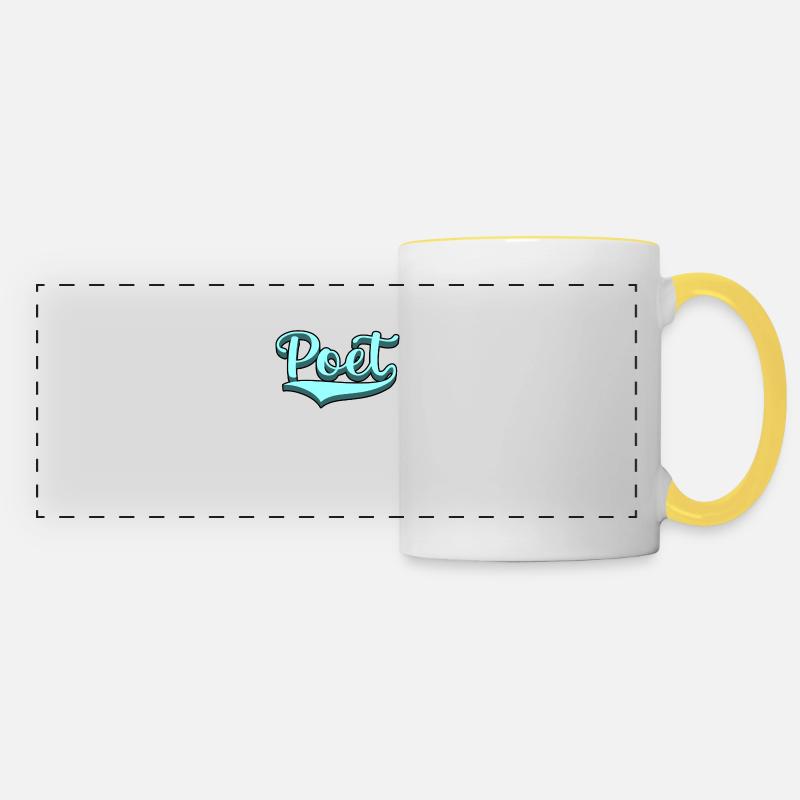 Retro Vintage Poet Poems Writer - Panoramic Mug - white/yellow