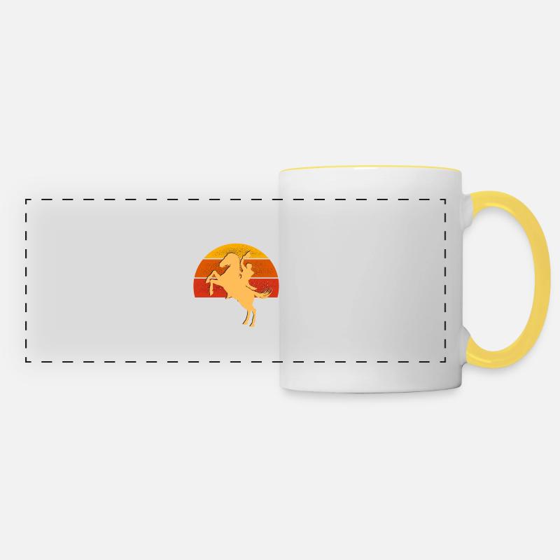vintage riding - cavalier gift idea - Panoramic Mug - white/yellow